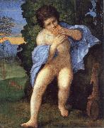 Palma Vecchio Young Faunus Playing the Syrinx Spain oil painting reproduction